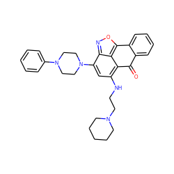 O=C1c2ccccc2-c2onc3c(N4CCN(c5ccccc5)CC4)cc(NCCN4CCCCC4)c1c23 ZINC001772578718