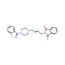 O=C1c2ccccc2C(=O)N1C/C=C/CN1CCN(c2nsc3ccccc23)CC1 ZINC000013745256