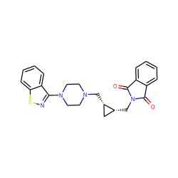 O=C1c2ccccc2C(=O)N1C[C@@H]1C[C@@H]1CN1CCN(c2nsc3ccccc23)CC1 ZINC000012356417