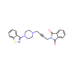 O=C1c2ccccc2C(=O)N1CC#CCN1CCN(c2nsc3ccccc23)CC1 ZINC000013745254