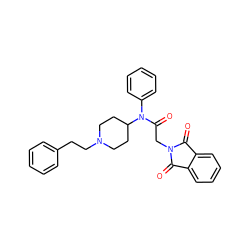 O=C1c2ccccc2C(=O)N1CC(=O)N(c1ccccc1)C1CCN(CCc2ccccc2)CC1 ZINC000096922439