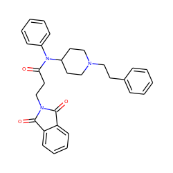 O=C1c2ccccc2C(=O)N1CCC(=O)N(c1ccccc1)C1CCN(CCc2ccccc2)CC1 ZINC000036216360