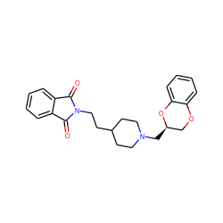 O=C1c2ccccc2C(=O)N1CCC1CCN(C[C@@H]2COc3ccccc3O2)CC1 ZINC000013813777