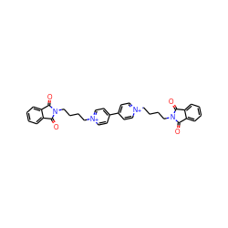 O=C1c2ccccc2C(=O)N1CCCC[n+]1ccc(-c2cc[n+](CCCCN3C(=O)c4ccccc4C3=O)cc2)cc1 ZINC000027982782