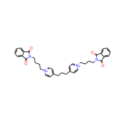 O=C1c2ccccc2C(=O)N1CCCC[n+]1ccc(CCCc2cc[n+](CCCCN3C(=O)c4ccccc4C3=O)cc2)cc1 ZINC000027983661