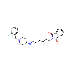 O=C1c2ccccc2C(=O)N1CCCCCCNC1CCN(Cc2ccccc2F)CC1 ZINC000299861773