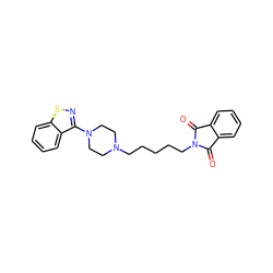 O=C1c2ccccc2C(=O)N1CCCCCN1CCN(c2nsc3ccccc23)CC1 ZINC000013745250