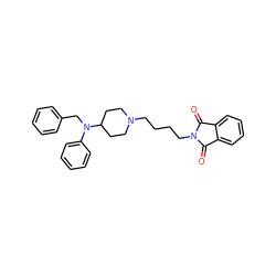 O=C1c2ccccc2C(=O)N1CCCCN1CCC(N(Cc2ccccc2)c2ccccc2)CC1 ZINC000028869948