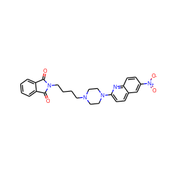 O=C1c2ccccc2C(=O)N1CCCCN1CCN(c2ccc3cc([N+](=O)[O-])ccc3n2)CC1 ZINC000073198120