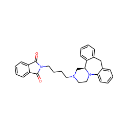 O=C1c2ccccc2C(=O)N1CCCCN1CCN2c3ccccc3Cc3ccccc3[C@@H]2C1 ZINC000028869889