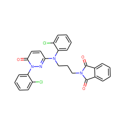 O=C1c2ccccc2C(=O)N1CCCN(c1ccc(=O)n(-c2ccccc2Cl)n1)c1ccccc1Cl ZINC000014961552