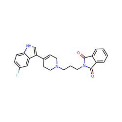 O=C1c2ccccc2C(=O)N1CCCN1CC=C(c2c[nH]c3ccc(F)cc23)CC1 ZINC000013487265