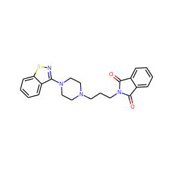 O=C1c2ccccc2C(=O)N1CCCN1CCN(c2nsc3ccccc23)CC1 ZINC000013745248