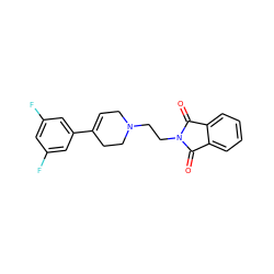 O=C1c2ccccc2C(=O)N1CCN1CC=C(c2cc(F)cc(F)c2)CC1 ZINC000169335046