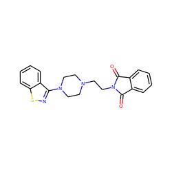 O=C1c2ccccc2C(=O)N1CCN1CCN(c2nsc3ccccc23)CC1 ZINC000013745246