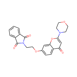 O=C1c2ccccc2C(=O)N1CCOc1ccc2c(=O)cc(N3CCOCC3)oc2c1 ZINC000013676992