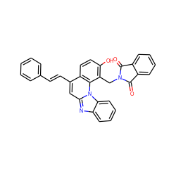 O=C1c2ccccc2C(=O)N1Cc1c(O)ccc2c(/C=C/c3ccccc3)cc3nc4ccccc4n3c12 ZINC000028819609