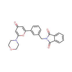 O=C1c2ccccc2C(=O)N1Cc1cccc(-c2cc(=O)cc(N3CCOCC3)o2)c1 ZINC000101122238