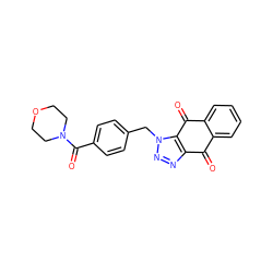 O=C1c2ccccc2C(=O)c2c1nnn2Cc1ccc(C(=O)N2CCOCC2)cc1 ZINC000473147771