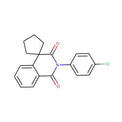 O=C1c2ccccc2C2(CCCC2)C(=O)N1c1ccc(Cl)cc1 ZINC000040412846