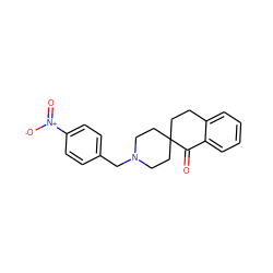 O=C1c2ccccc2CCC12CCN(Cc1ccc([N+](=O)[O-])cc1)CC2 ZINC000013734359