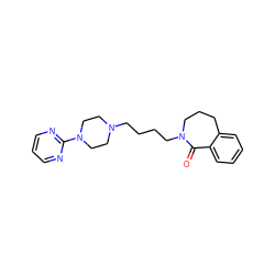 O=C1c2ccccc2CCCN1CCCCN1CCN(c2ncccn2)CC1 ZINC000040916926