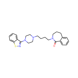 O=C1c2ccccc2CCCN1CCCCN1CCN(c2nsc3ccccc23)CC1 ZINC000012356425