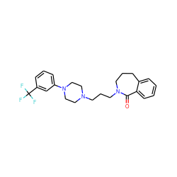 O=C1c2ccccc2CCCN1CCCN1CCN(c2cccc(C(F)(F)F)c2)CC1 ZINC000040917751