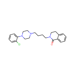 O=C1c2ccccc2CCN1CCCCN1CCN(c2ccccc2Cl)CC1 ZINC000040918941