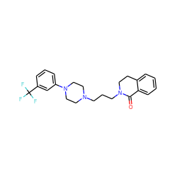 O=C1c2ccccc2CCN1CCCN1CCN(c2cccc(C(F)(F)F)c2)CC1 ZINC000040403306