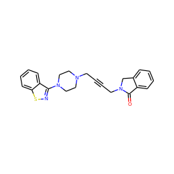 O=C1c2ccccc2CN1CC#CCN1CCN(c2nsc3ccccc23)CC1 ZINC000012356291