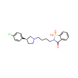 O=C1c2ccccc2S(=O)(=O)N1CCCCN1CC[C@@H](c2ccc(Cl)cc2)C1 ZINC000028770169