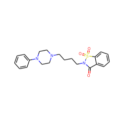 O=C1c2ccccc2S(=O)(=O)N1CCCCN1CCN(c2ccccc2)CC1 ZINC000028866095