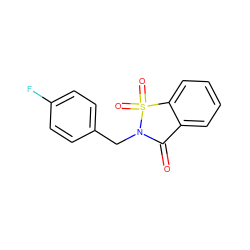 O=C1c2ccccc2S(=O)(=O)N1Cc1ccc(F)cc1 ZINC000003340648