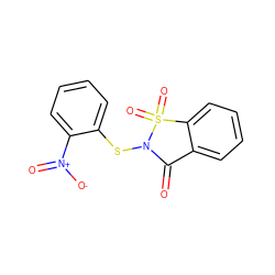 O=C1c2ccccc2S(=O)(=O)N1Sc1ccccc1[N+](=O)[O-] ZINC000000120518