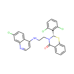 O=C1c2ccccc2S[C@@H](c2c(Cl)cccc2Cl)N1CCNc1ccnc2cc(Cl)ccc12 ZINC000035091171