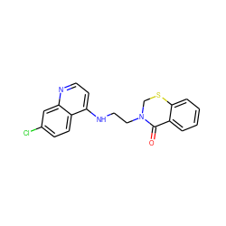 O=C1c2ccccc2SCN1CCNc1ccnc2cc(Cl)ccc12 ZINC000035091169