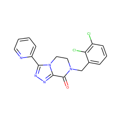 O=C1c2nnc(-c3ccccn3)n2CCN1Cc1cccc(Cl)c1Cl ZINC000219146070