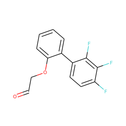 O=CCOc1ccccc1-c1ccc(F)c(F)c1F ZINC000014971084