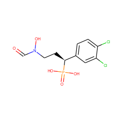 O=CN(O)CC[C@@H](c1ccc(Cl)c(Cl)c1)P(=O)(O)O ZINC000028572271