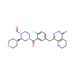 O=CN1CCN(C(=O)c2cc(Cc3n[nH]c(=O)c4c3NCCC4)ccc2F)C[C@H]1N1CCOCC1 ZINC000149002914