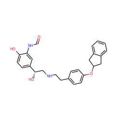 O=CNc1cc([C@@H](O)CNCCc2ccc(OC3Cc4ccccc4C3)cc2)ccc1O ZINC000028377216