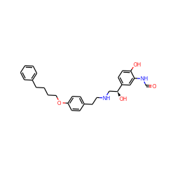 O=CNc1cc([C@@H](O)CNCCc2ccc(OCCCCc3ccccc3)cc2)ccc1O ZINC000028370655