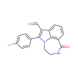 O=Cc1c(-c2ccc(Cl)cc2)n2c3c(cccc13)C(=O)NCC2 ZINC000013584535