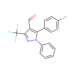 O=Cc1c(C(F)(F)F)nn(-c2ccccc2)c1-c1ccc(Cl)cc1 ZINC000071340392