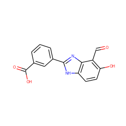 O=Cc1c(O)ccc2[nH]c(-c3cccc(C(=O)O)c3)nc12 ZINC000199613546