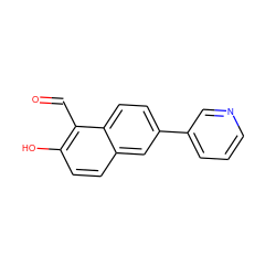 O=Cc1c(O)ccc2cc(-c3cccnc3)ccc12 ZINC000146824511