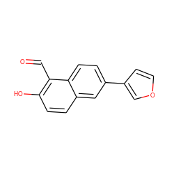 O=Cc1c(O)ccc2cc(-c3ccoc3)ccc12 ZINC000169699690