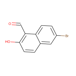 O=Cc1c(O)ccc2cc(Br)ccc12 ZINC000000151799