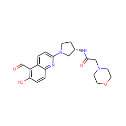 O=Cc1c(O)ccc2nc(N3CC[C@H](NC(=O)CN4CCOCC4)C3)ccc12 ZINC000221063954